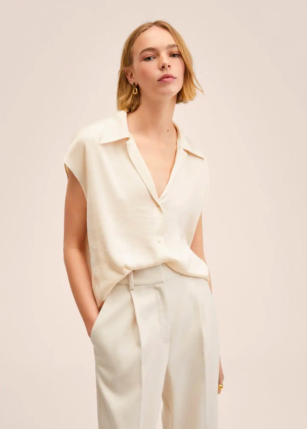 Satin finish flowy shirt